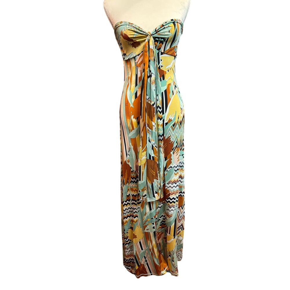 M Missoni Strapless Halter Maxi Evening Gown Size 6